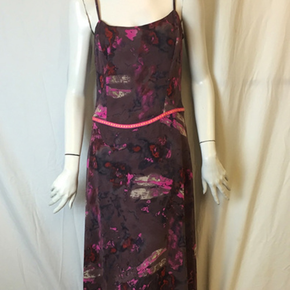 Christian Lacroix Burgandy Printed Gown